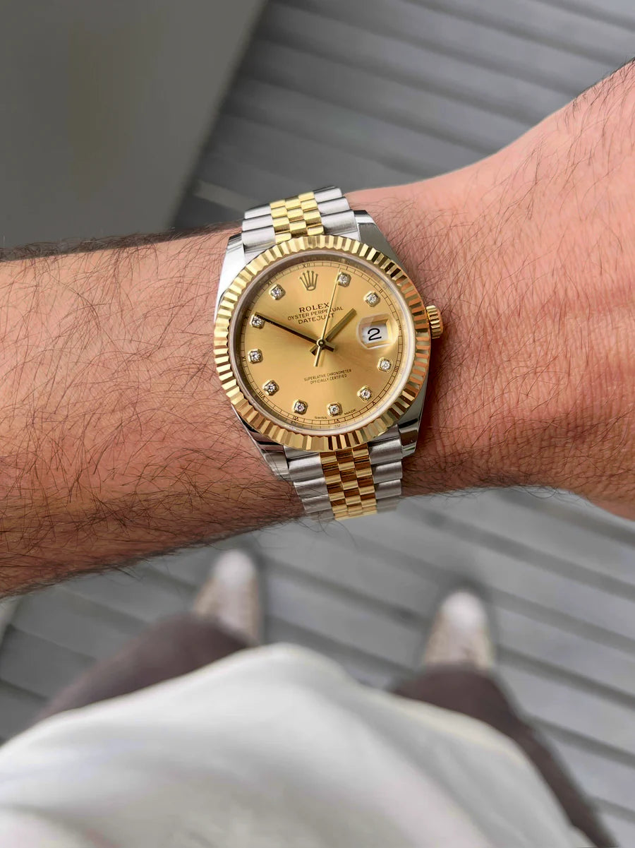 Rolex Datejust 41 DJ41 Oystersteel and Yellow Gold Diamond Dial 126333 - 2021