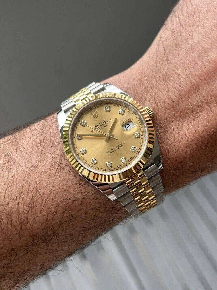 Rolex Datejust 41 DJ41 Oystersteel and Yellow Gold Diamond Dial 126333 - 2021