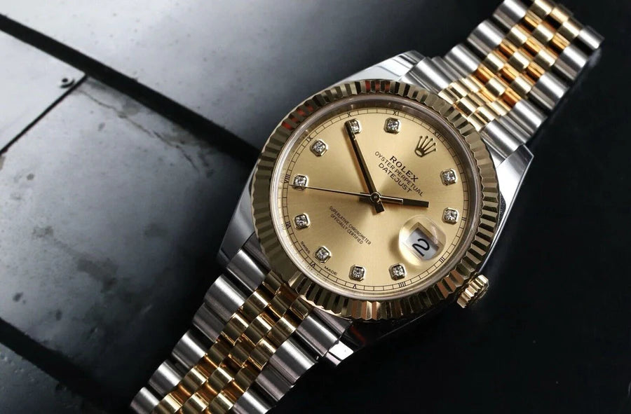 Rolex Datejust 41 DJ41 Oystersteel and Yellow Gold Diamond Dial 126333 - 2021