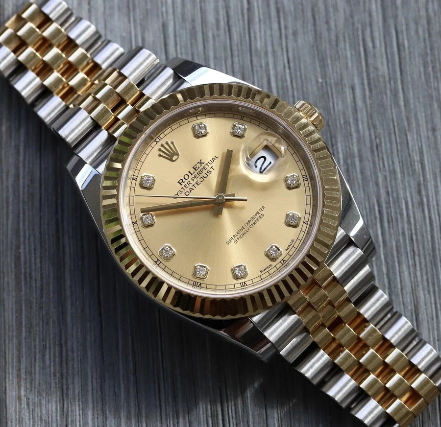 Rolex Datejust 41 DJ41 Oystersteel and Yellow Gold Diamond Dial 126333 - 2021