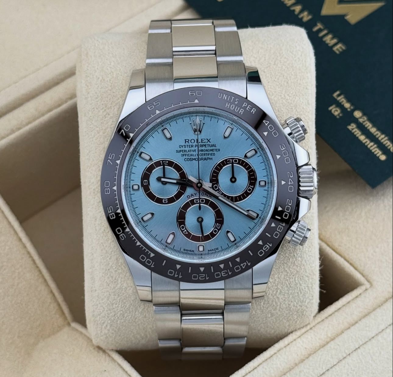 Rolex cosomograph Daytona platinum ice blue dial