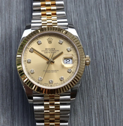 Rolex Datejust 41 DJ41 Oystersteel and Yellow Gold Diamond Dial 126333 - 2021