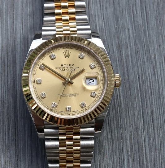 Rolex Datejust 41 DJ41 Oystersteel and Yellow Gold Diamond Dial 126333 - 2021