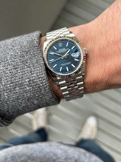 Rolex Datejust 36mm Blue Motif Dial Fluted Bezel Jubilee Bracelet 126234 - 2023