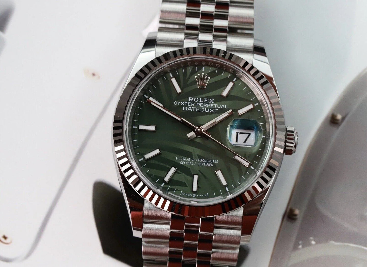 Rolex Datejust 36mm Green Palm Motif Dial 126234 - Brand New 2024