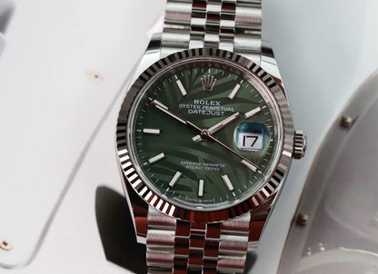 Rolex Datejust 36mm Green Palm Motif Dial 126234 - Brand New 2024