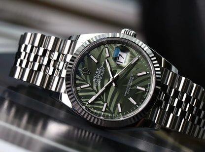 Rolex Datejust 36mm Green Palm Motif Dial 126234 - Brand New 2024