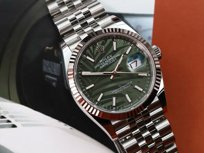 Rolex Datejust 36mm Green Palm Motif Dial 126234 - Brand New 2024