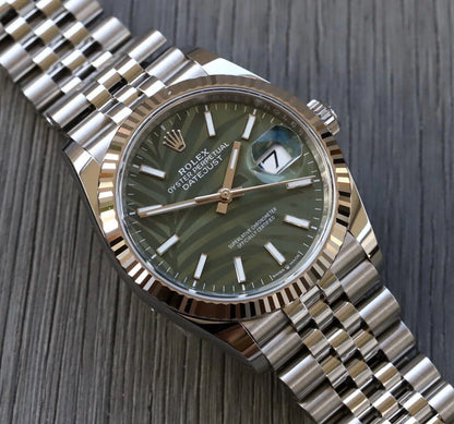 Rolex Datejust 36mm Green Palm Motif Dial 126234 - Brand New 2024