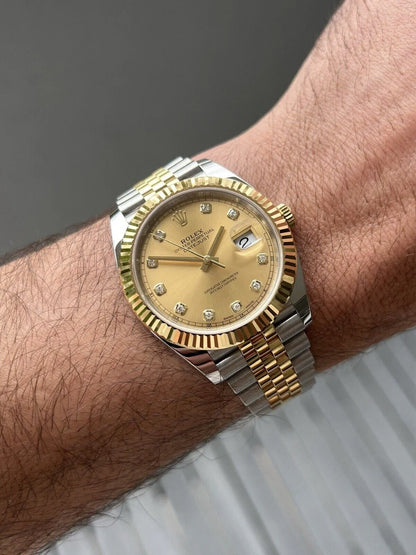 Rolex Datejust 41 DJ41 Oystersteel and Yellow Gold Diamond Dial 126333 - 2021