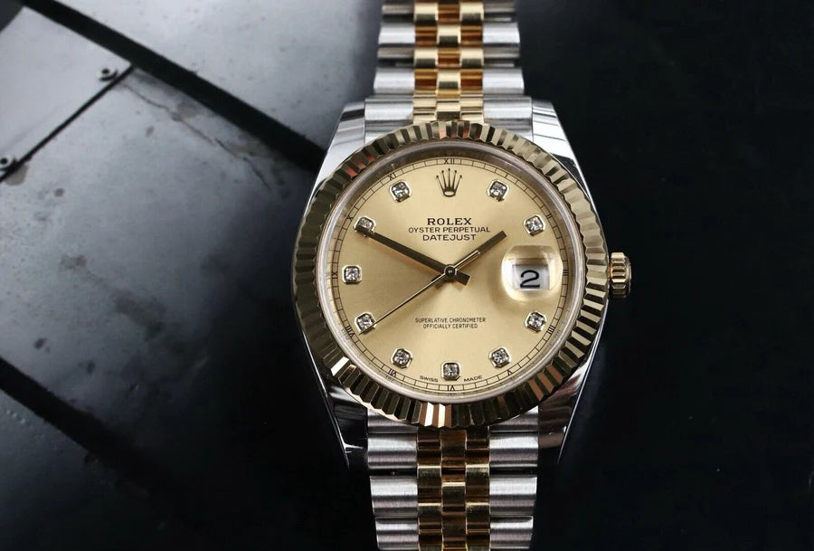 Rolex Datejust 41 DJ41 Oystersteel and Yellow Gold Diamond Dial 126333 - 2021