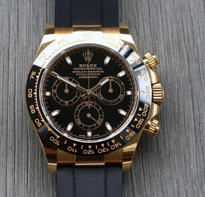 Rolex Daytona Yellow Gold Oysterflex Black Dial 116518LN - 2021