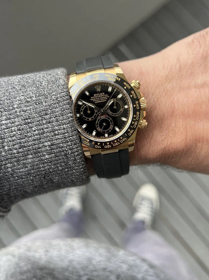 Rolex Daytona Yellow Gold Oysterflex Black Dial 116518LN - 2021