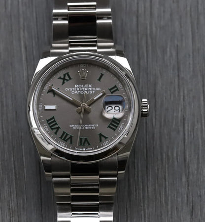 Rolex Oyster Perpetual Datejust 36 Wimbledon Oyster Smooth Bezel 126200