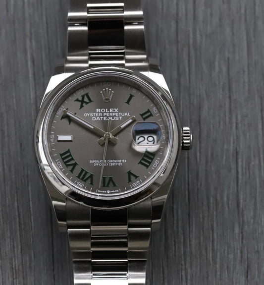 Rolex Oyster Perpetual Datejust 36 Wimbledon Oyster Smooth Bezel 126200