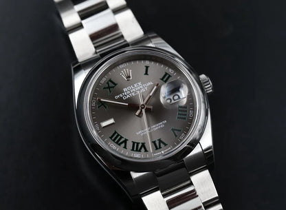 Rolex Oyster Perpetual Datejust 36 Wimbledon Oyster Smooth Bezel 126200