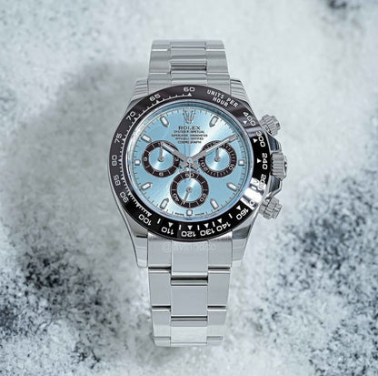 Rolex cosomograph Daytona platinum ice blue dial